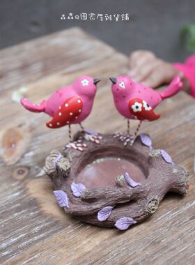 美式乡村风树枝烛台儿童房装饰品