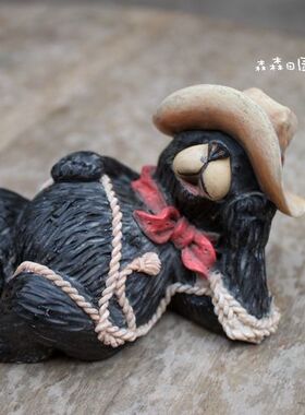 雕刻树脂美式乡村风桌面摆件