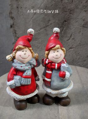 陶土欧式风古董吊脚娃娃家居装饰