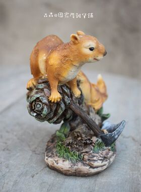 样品美式乡村风彩绘立体工艺摆件