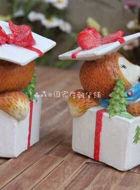 古董做旧乡村风动物儿童房装饰品