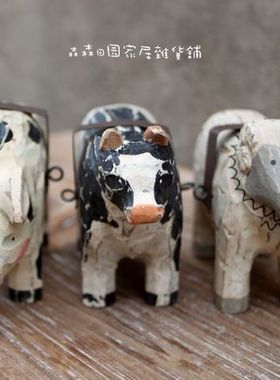 手工雕刻生肖猪儿童房古董娃娃