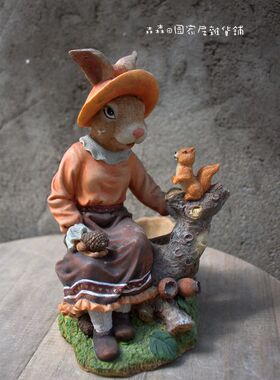 工艺田园树脂可爱风情侣新婚摆件