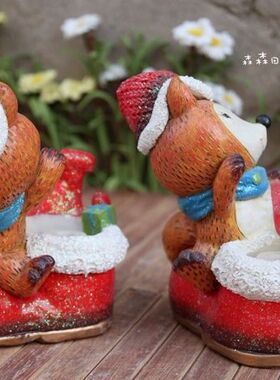 古董做旧乡村风动物儿童房装饰品