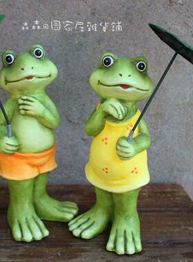 样品青蛙雨伞创意客厅小动物摆件