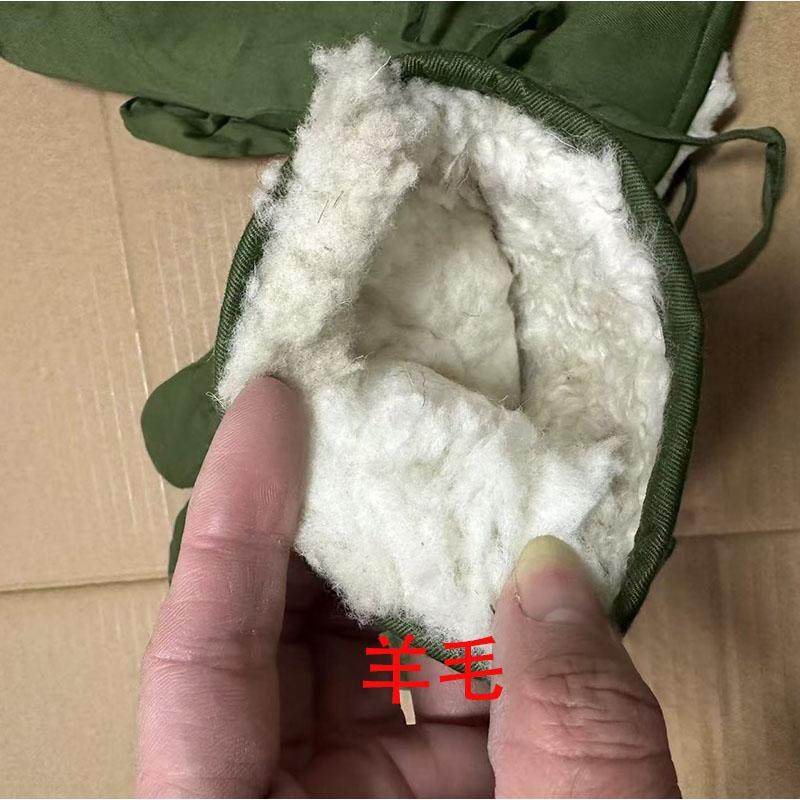 库存78式三指皮手套冬季羊毛保暖寒区手套短款防寒手套手闷子 - 图2