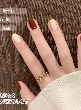 陶土棕色甲油胶新款奶白色显白