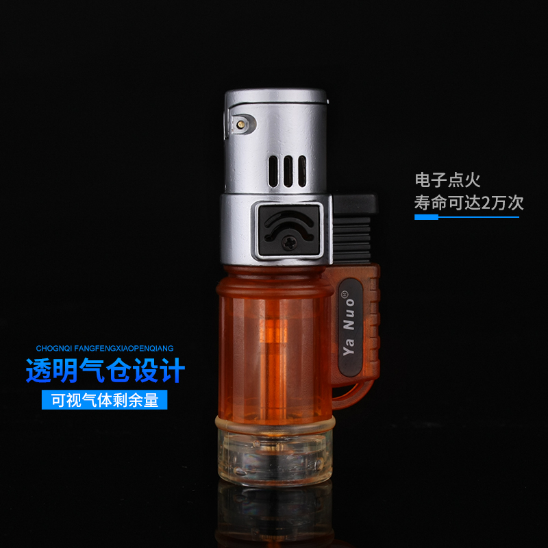 创意直冲大火力喷火枪微型焊枪充气防风打火机点雪茄艾灸厨房烘焙-图1