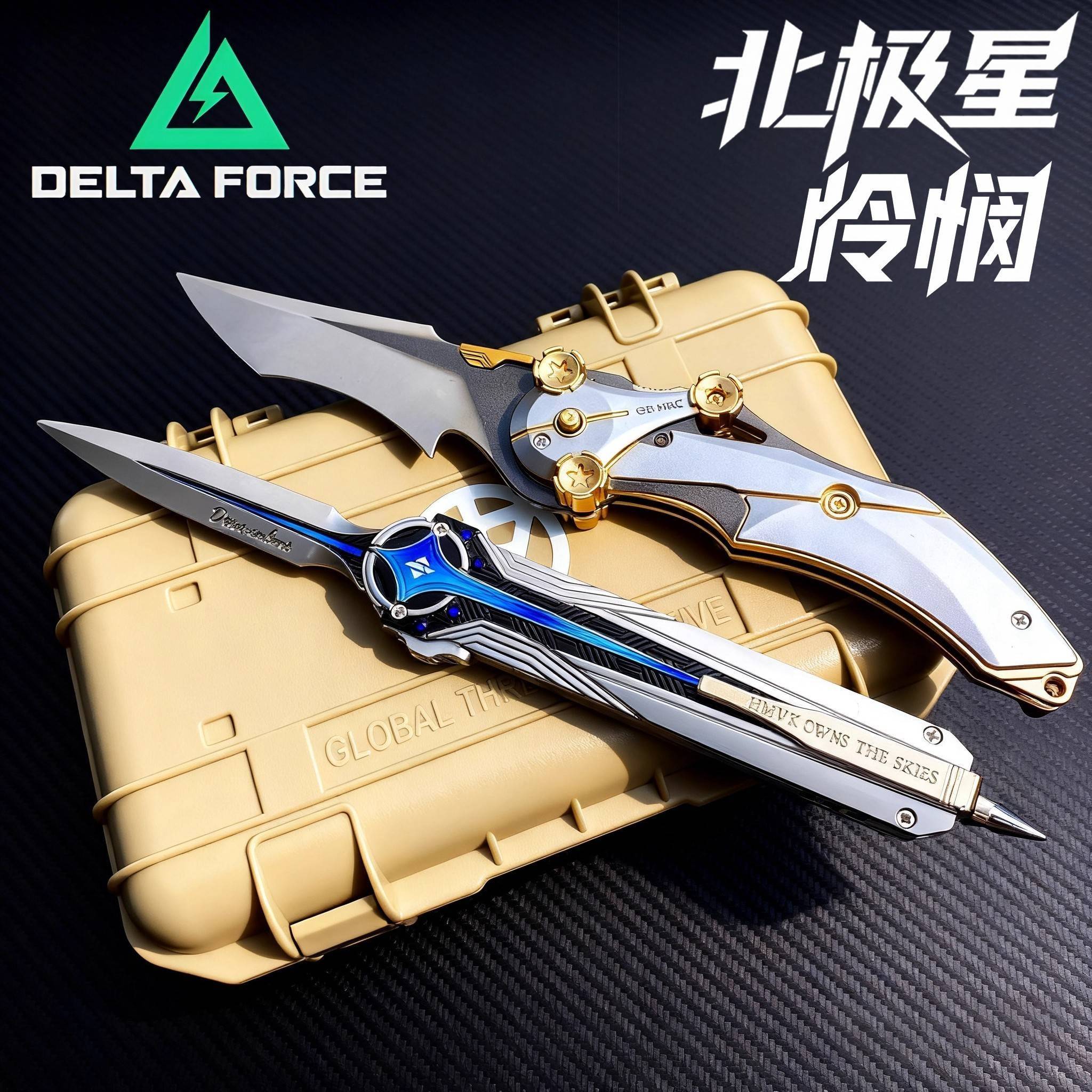 Delta Action Game Peripheral Weapons New Blade Creed Dragon Teeth Metal Model Boy Figure Toy