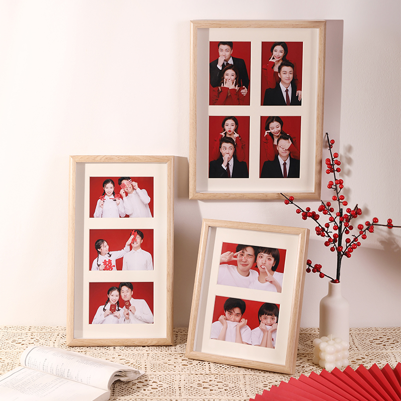 结婚证件照相框登记三四连摆台6寸冲印洗照片婚纱照情侣礼物挂墙-图2