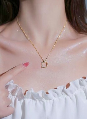 同款几何方形项链女轻奢百搭ins小众设计高级吊坠网红锁骨链