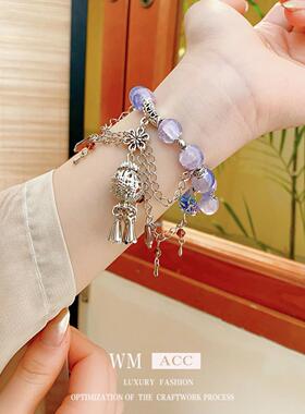 花朵风铃水晶琉璃手链国潮款