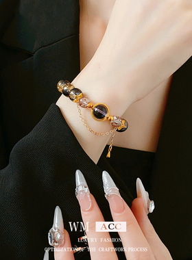 中古vintage串珠琉璃珠手链复古轻奢高级感手饰小众气质手饰