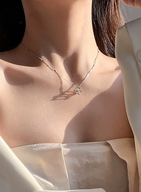 几何方块立方体项链女ins小众高级感锁骨链气质简约吊坠饰品潮流