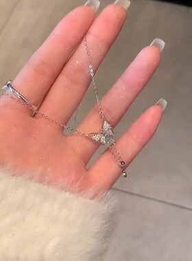 蝴蝶流苏项链女2026新款时尚轻奢小众颈链设计高级感气质毛衣链
