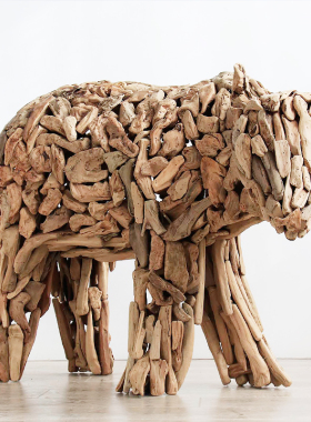 木质熊站立户外室内店铺落地摆件