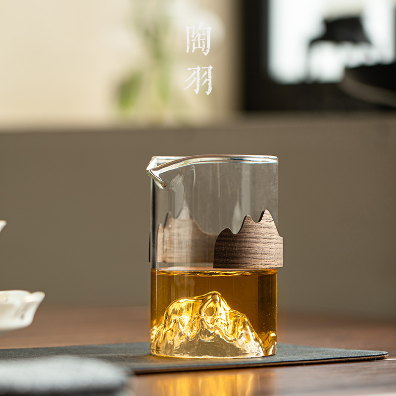 观山公道杯玻璃分茶器耐高温家用茶海功夫茶具配件透明防烫公杯 - 图1