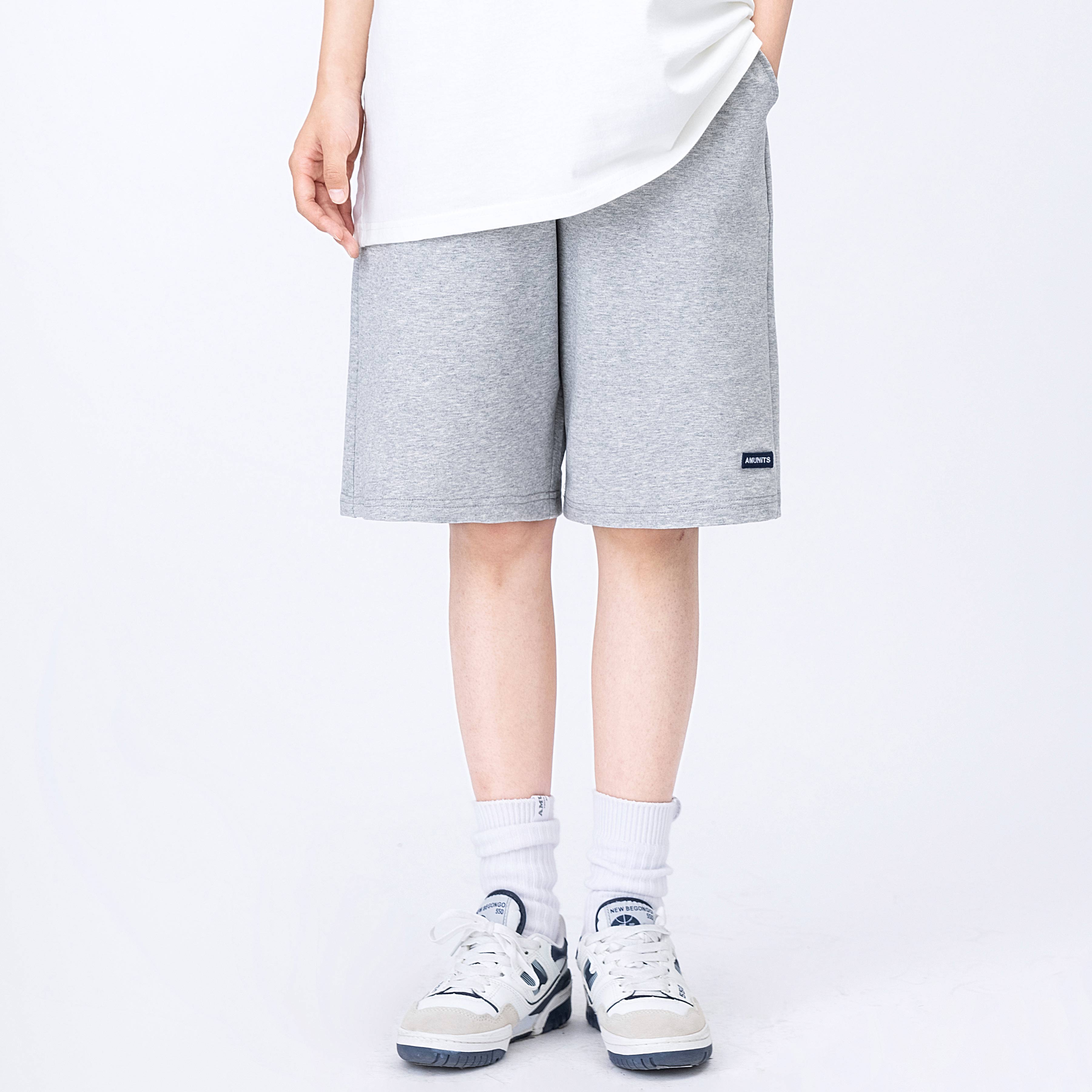 MANNSTU 夏季新款日系宽松纯色短裤卫裤女直筒休闲抽绳中性五分裤 - 图2