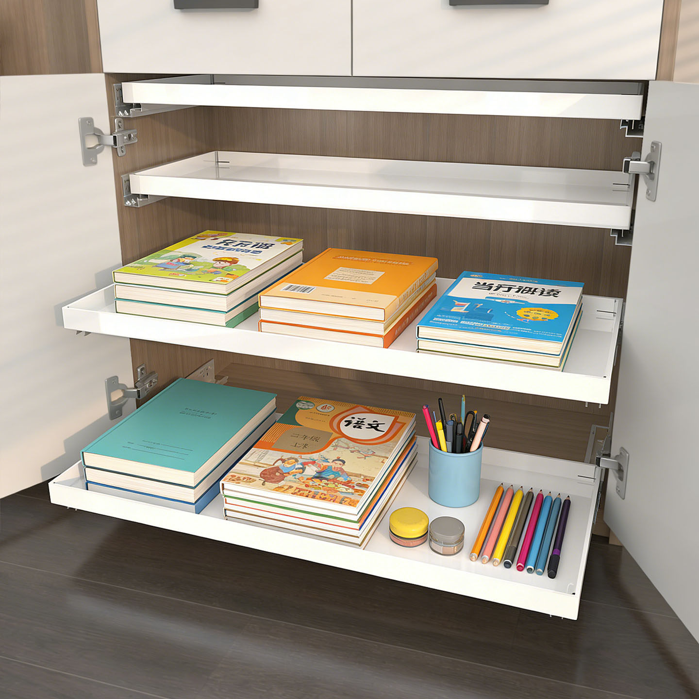 自制矮款白色衣服鞋柜子改造分层收纳抽屉储物托盘带轨道拉篮制作,淘宝优惠券,粉丝福利购,淘宝优惠卷