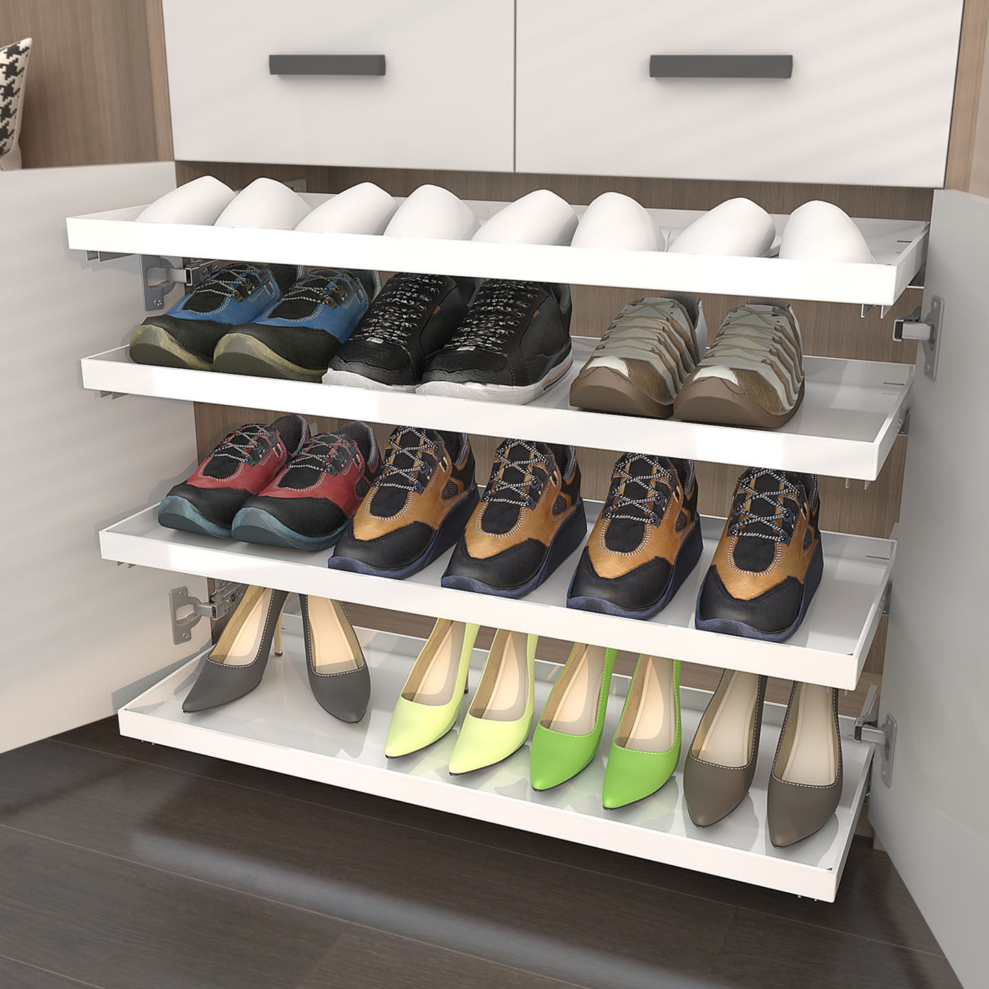 自制矮款白色衣服鞋柜子改造分层收纳抽屉储物托盘带轨道拉篮制作,淘宝优惠券,粉丝福利购,淘宝优惠卷