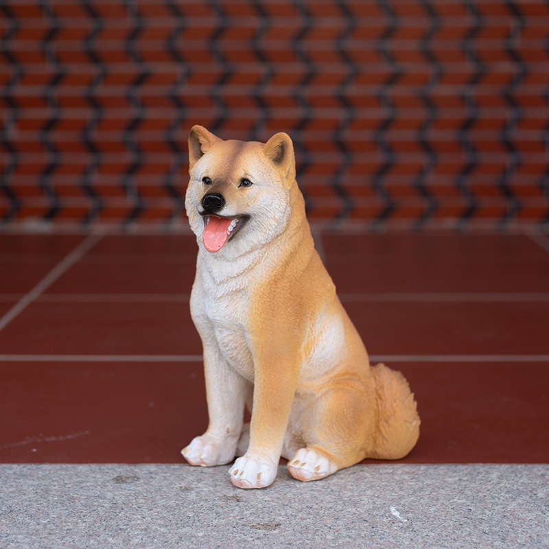 仿真柴犬落地摆件花园庭院装饰动物摆件仿真八哥金毛狗狗模型摆件 - 图0