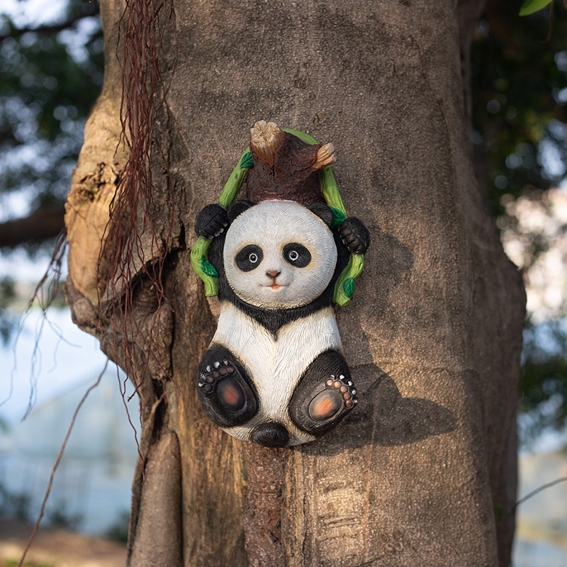 创意小熊猫摆件民宿院子树上装饰挂件幼儿园户外庭院花园装饰壁挂,淘宝优惠券,粉丝福利购,淘宝优惠卷