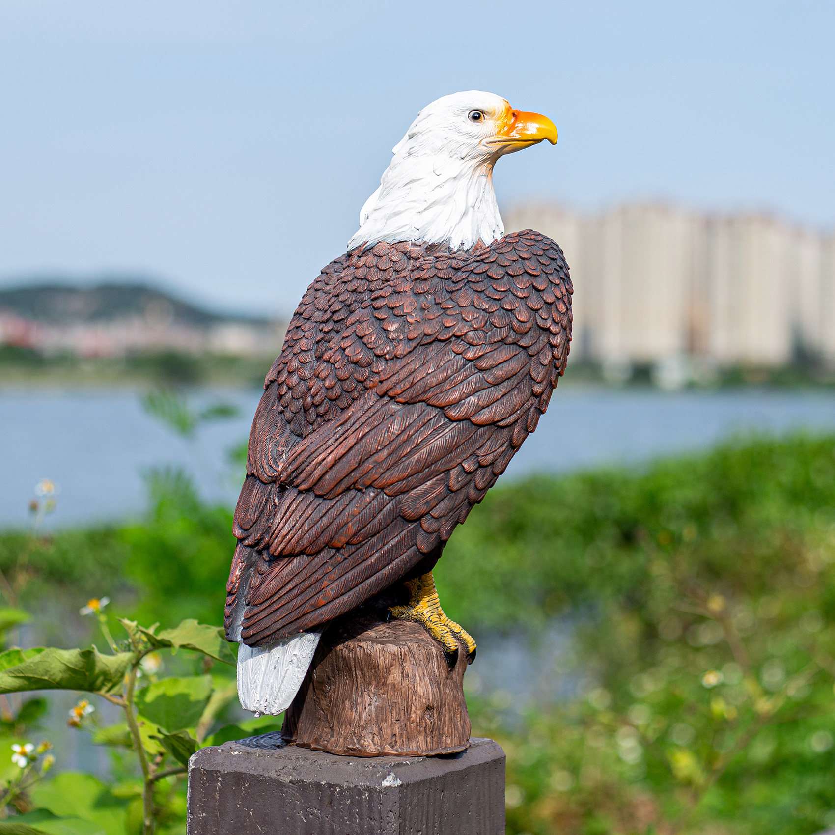 户外花园庭院动物雕塑仿真大号老鹰摆件景观鸟类雕模型树脂工艺品,淘宝优惠券,粉丝福利购,淘宝优惠卷