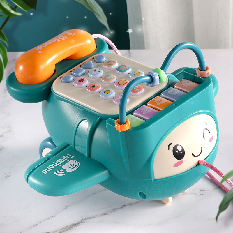 婴儿童玩具仿真飞机电话机男宝宝音乐多功能益智早教1一岁2小女孩 - 图1