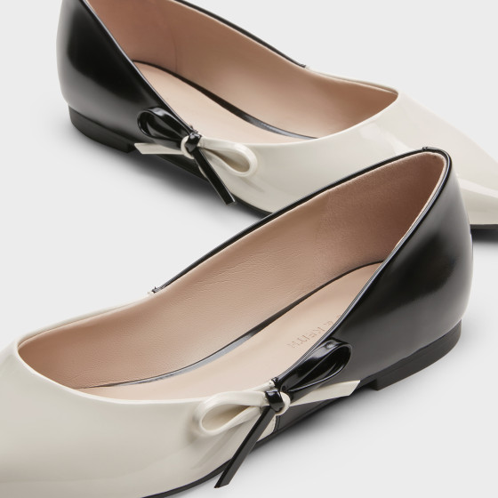 CHARLES&KEITH summer women's shoes CK1-70580247 pointed bow flat ballet shoes for women