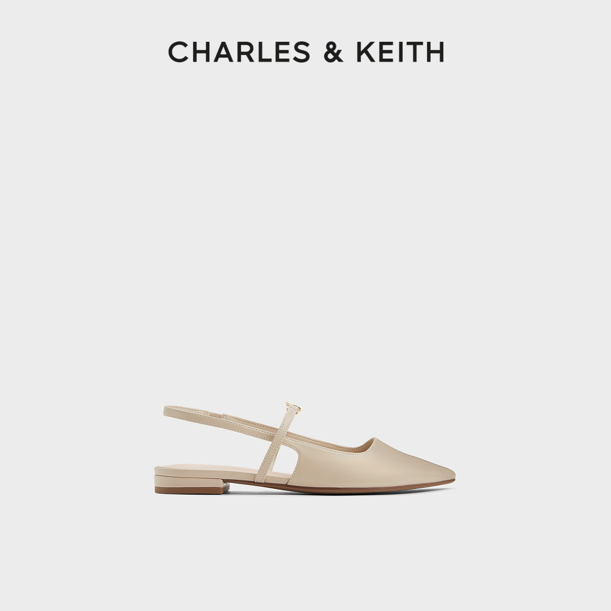 CHARLES&KEITH24夏新款CK1-70920144法式尖头平底玛丽珍包头凉鞋-图0