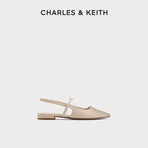 CHARLES&KEITH24夏新款CK1-70920144法式尖头平底玛丽珍包头凉鞋