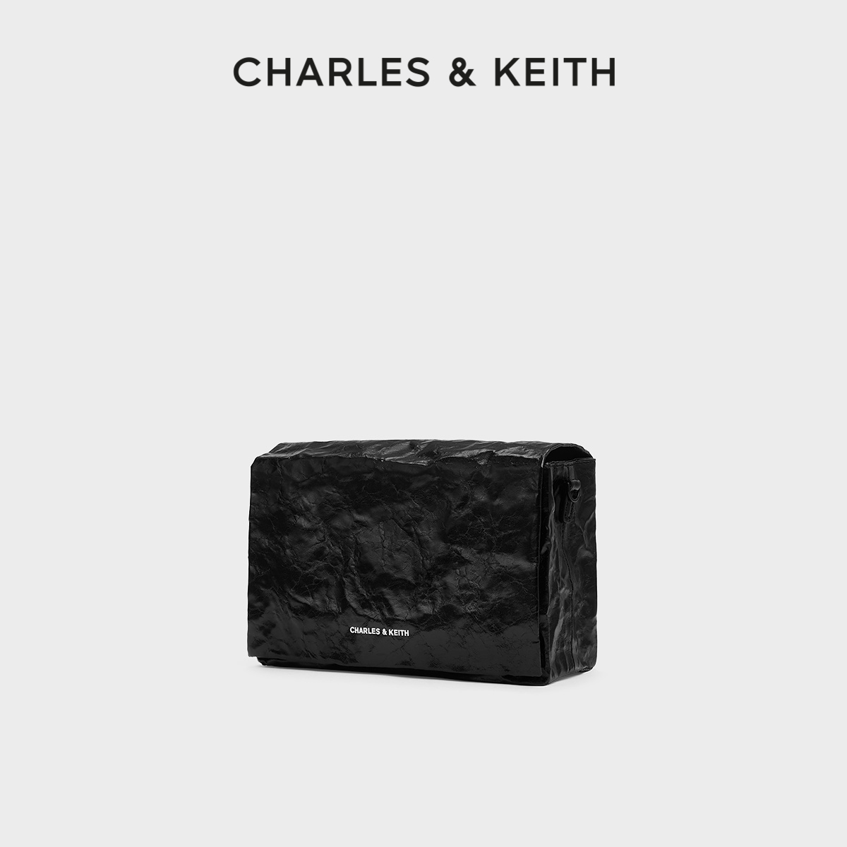 【618狂欢节】CHARLES&KEITH24新款CK2-80782348褶皱翻盖式小方包 - 图0