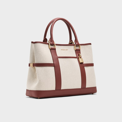 CHARLES&KEITH26春新款CK2-30840655-1拼接帆布大容量手提托特包 - 图0