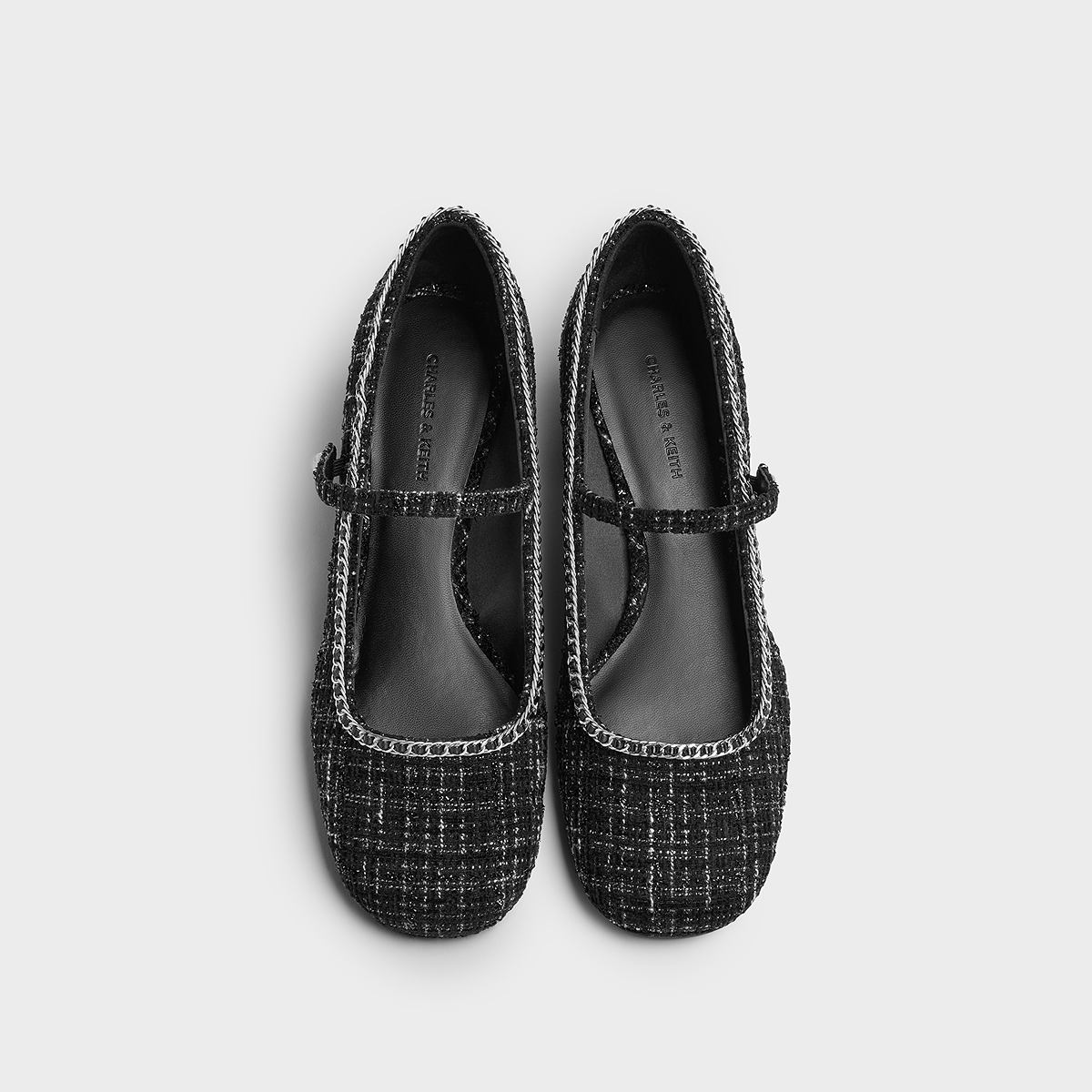 CHARLES&KEITH25秋新款CK1-60580314圆头方跟链条饰玛丽珍鞋单鞋 - 图3