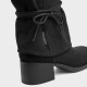 CHARLES&KEITH spring women's boots CK1-90580218 strappy thick heel imitation suede trouser boots western boots