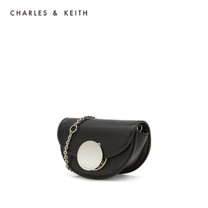 CHARLES＆KEITH女包CK6-30780986金属扣饰女士链条零钱包