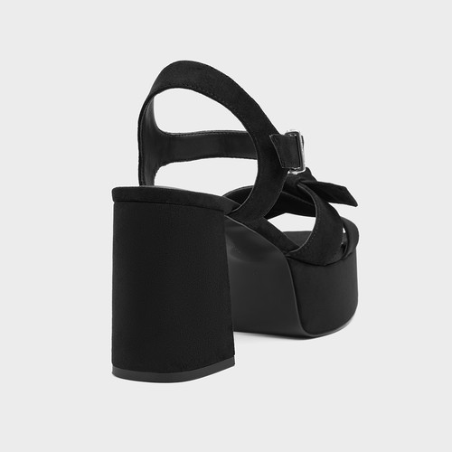 CHARLES&KEITH26春新款CK1-60580329方头蝴蝶结厚底凉鞋高跟鞋 - 图2