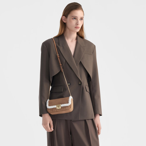 CHARLES&KEITH秋女包CK2-00701520-1金属扣饰子母单肩毛绒小方包 - 图1