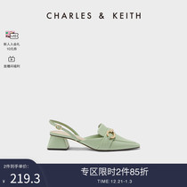 CHARLESKEITH23 spring and summer new CK1-60580261 small square head metal decoration coarse heel sandal womens shoes