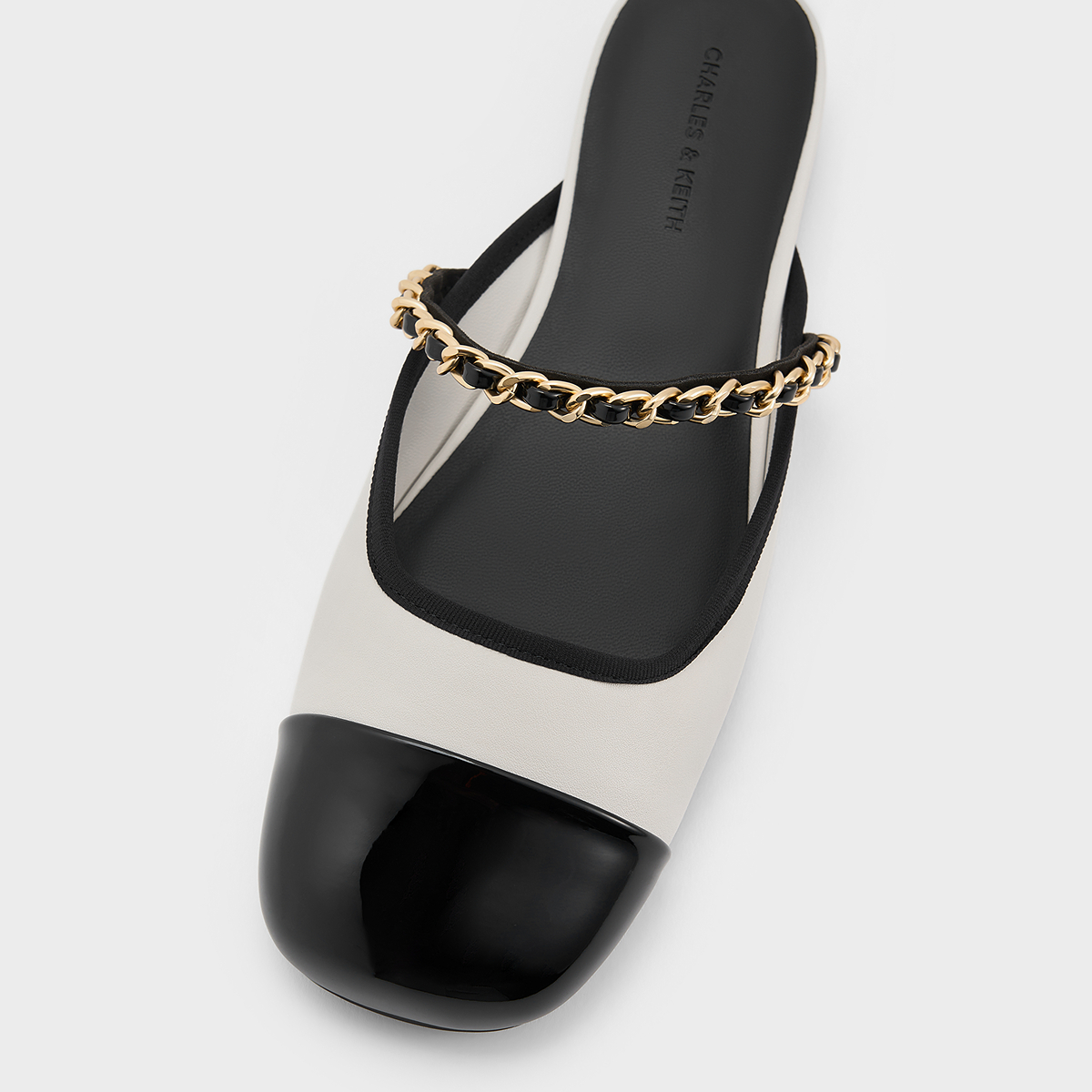 CHARLES&KEITH25夏新款CK1-70381141时尚拼接链条平底穆勒鞋拖鞋 - 图2