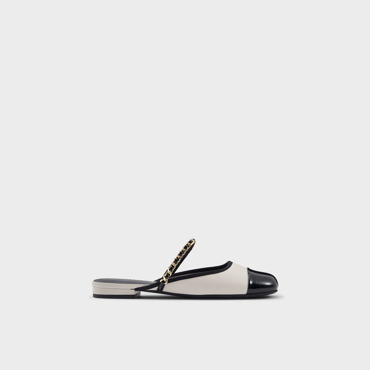 CHARLES&KEITH25夏新款CK1-70381141时尚拼接链条平底穆勒鞋拖鞋 - 图0