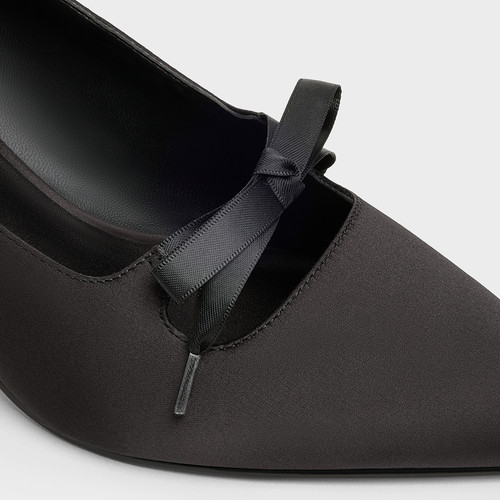 CHARLES&KEITH26春新款CK1-61720252蝴蝶结粗花呢缎面高跟鞋单鞋 - 图2