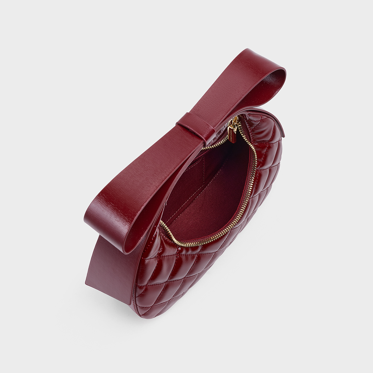 CHARLES&KEITH25冬新款CK2-40701603-A菱格蝴蝶结手提新月包婚包 - 图2