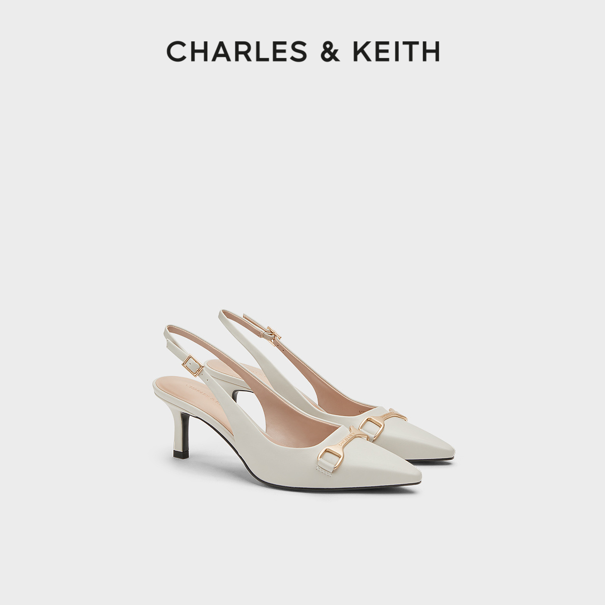 【618狂欢节】CHARLES&KEITH24新款CK1-61720178马衔扣细高跟凉鞋 - 图0