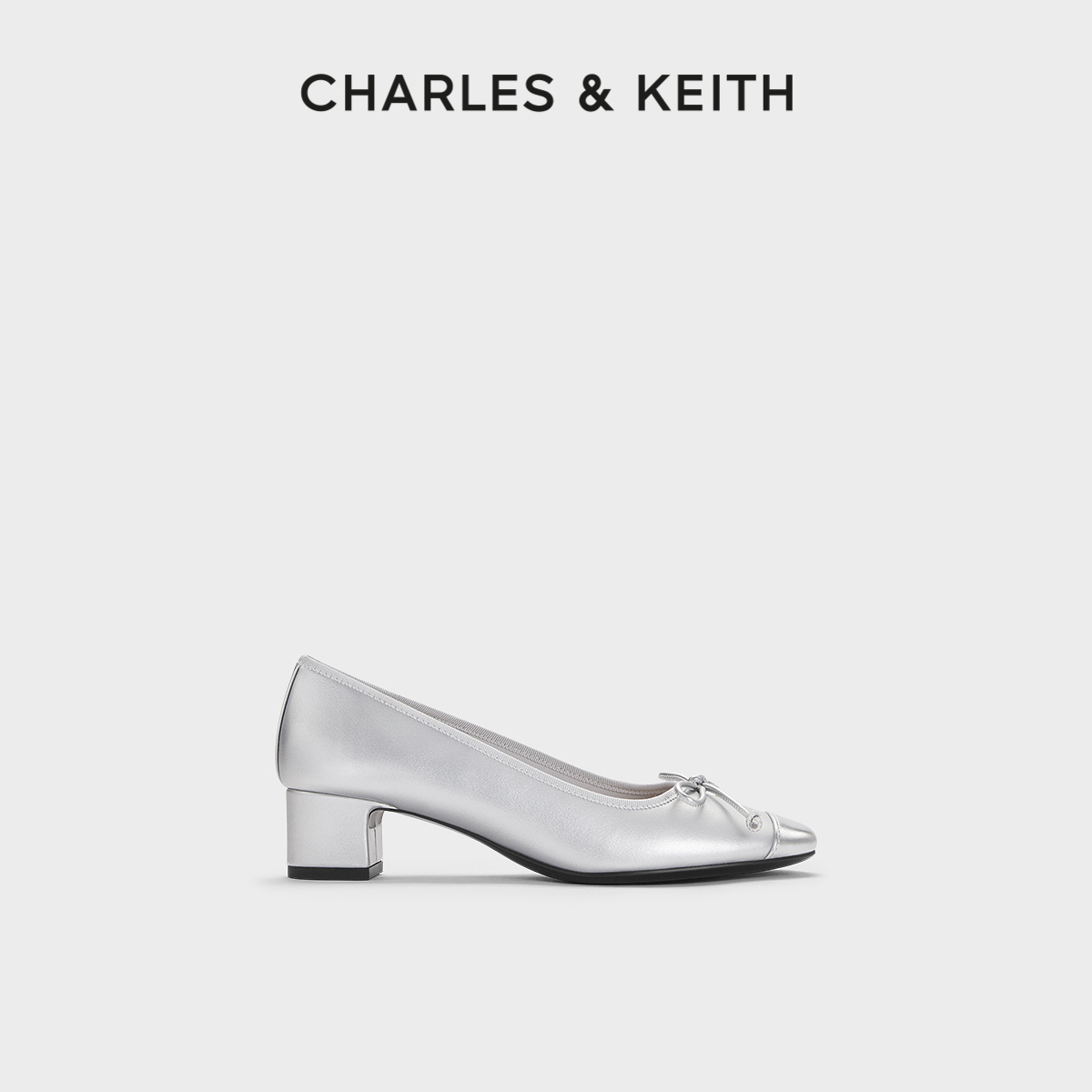 CHARLES&KEITH24春新款CK1-60920369蝴蝶结新中式芭蕾舞鞋单鞋女 - 图0