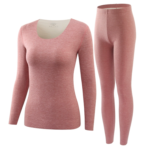 Бархатное удерживающее тепло нижнее белье, флисовый комплект, хлопковое зимнее термобелье, увеличенная толщина, облегающий крой