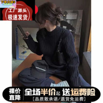 Day Department Lazy Comeback Ancient Black Needle Weaselwear Women Autumn Winter Small Crowdbeating Base Sweater Korean Ensemble Casual 100 Lapped Temperament Blouse