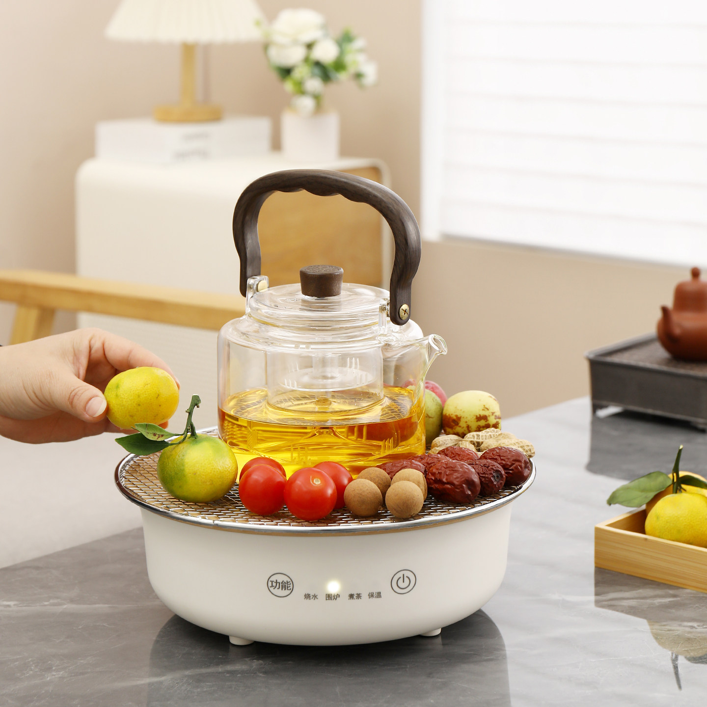 新款家用多功能围炉煮茶套装电陶炉烤火炉电茶炉一炉多用养生炉,淘宝优惠券,粉丝福利购,淘宝优惠卷
