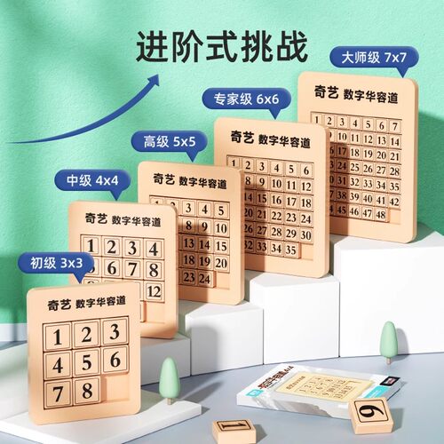 奇艺三国数字华容道滑动拼图益智玩具思维数学二年级儿童磁性力龙 - 图3