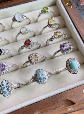 末泽彩宝天然水晶ins复古辣妹戒指ins小众饰品活口12.8